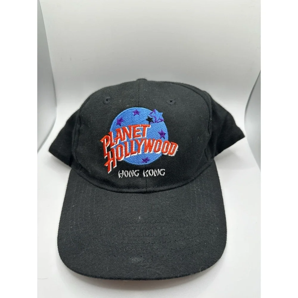 Vintage Planet‎ Hollywood NEW Hong Kong Snapback Cap Black 1995 Made In USA